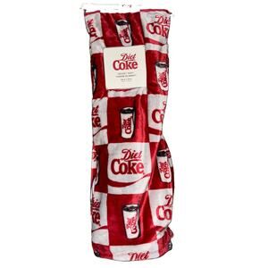 Diet Coke Velvet Soft Throw Blanket Plush Coca-Cola Logo Print 60" x 70" NEW